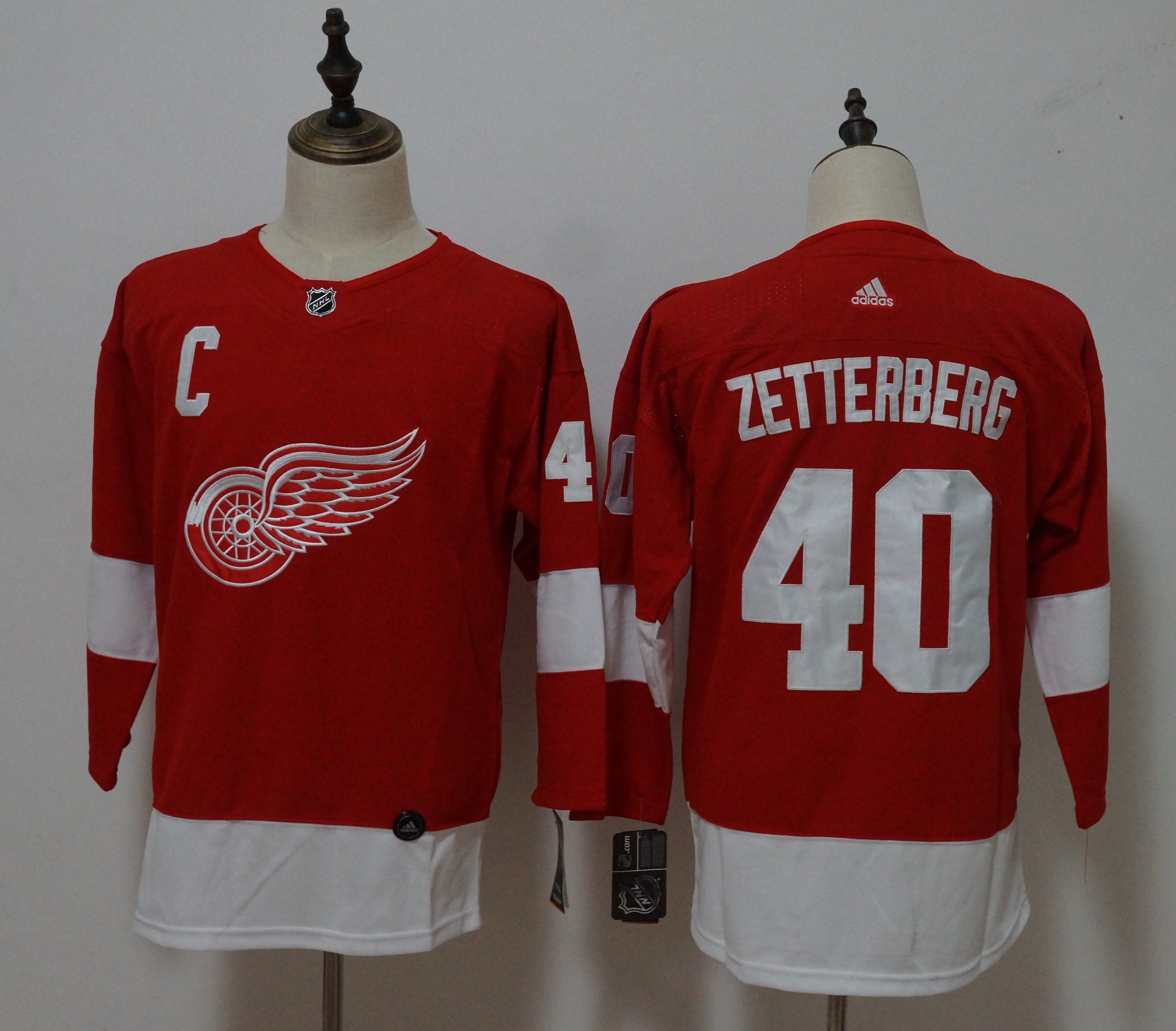 Women Detroit Red Wings #40 Henrik Zetterberg Red Hockey Stitched Adidas NHL Jerseys